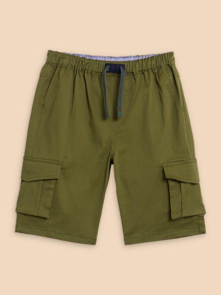 Cargo Carter Short in KHAKI GRN - FLAT FRONT