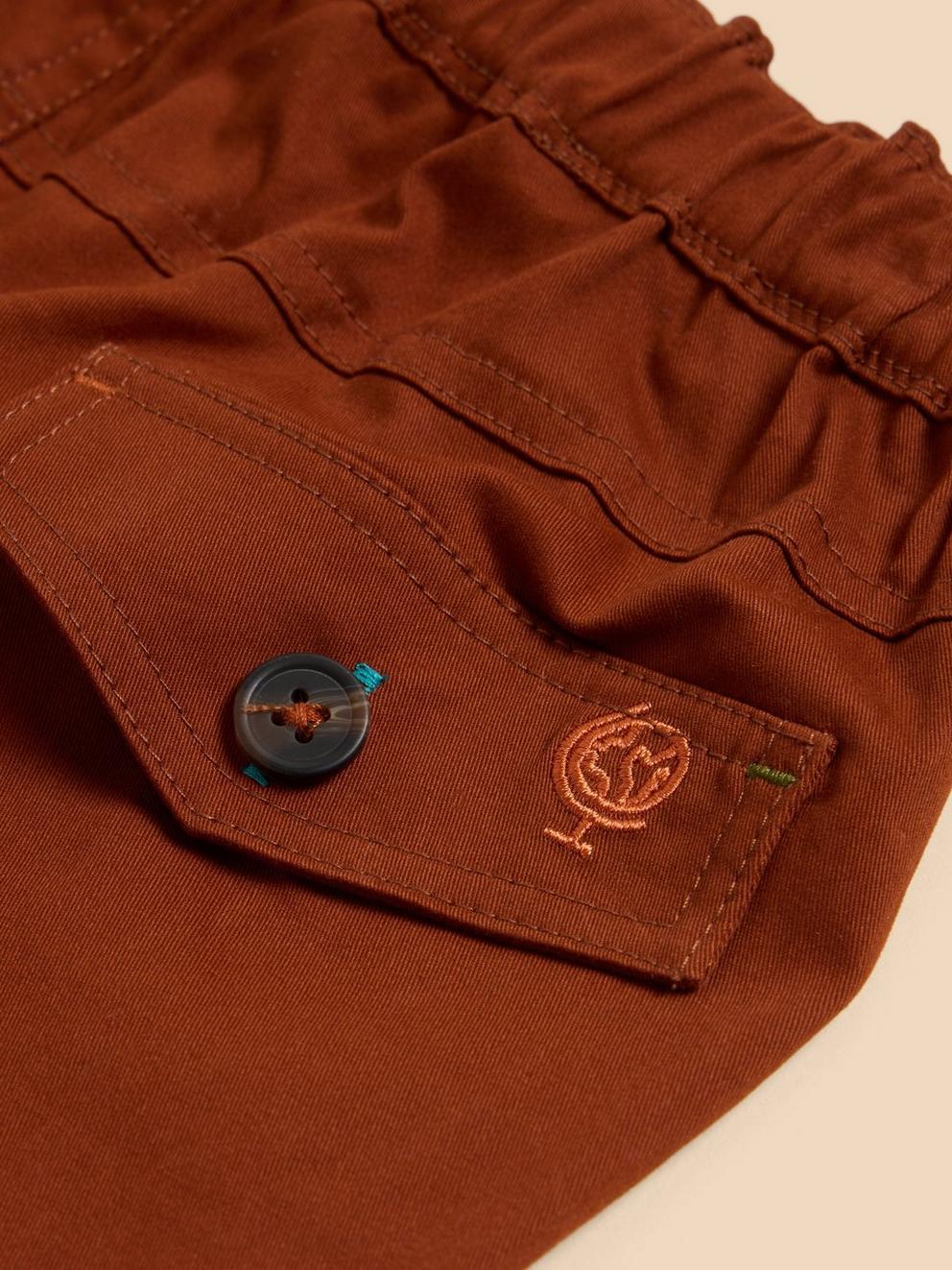 Cargo Carter Short in MID BROWN - FLAT DETAIL