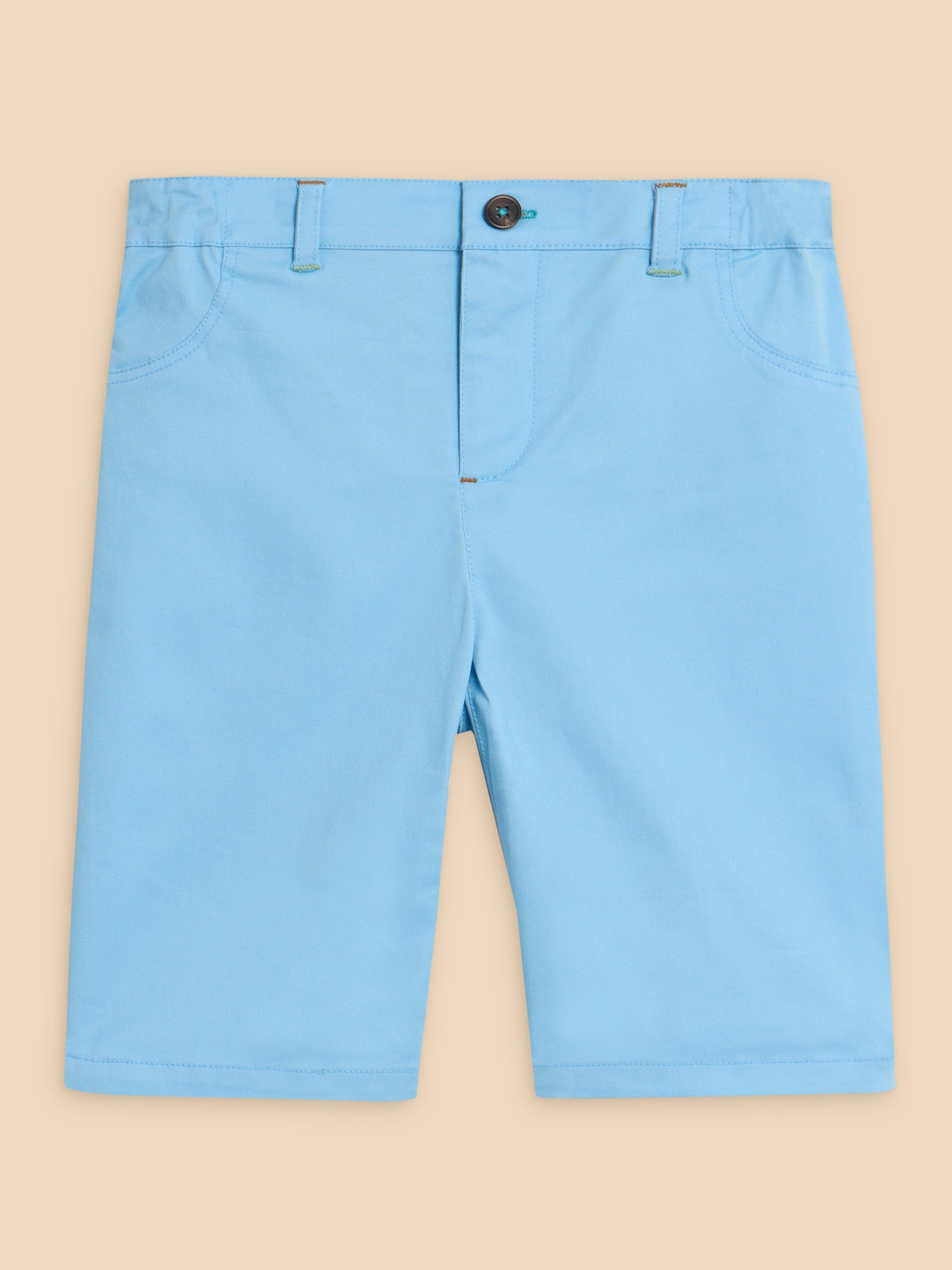 Chino Short in MID BLUE - FLAT FRONT