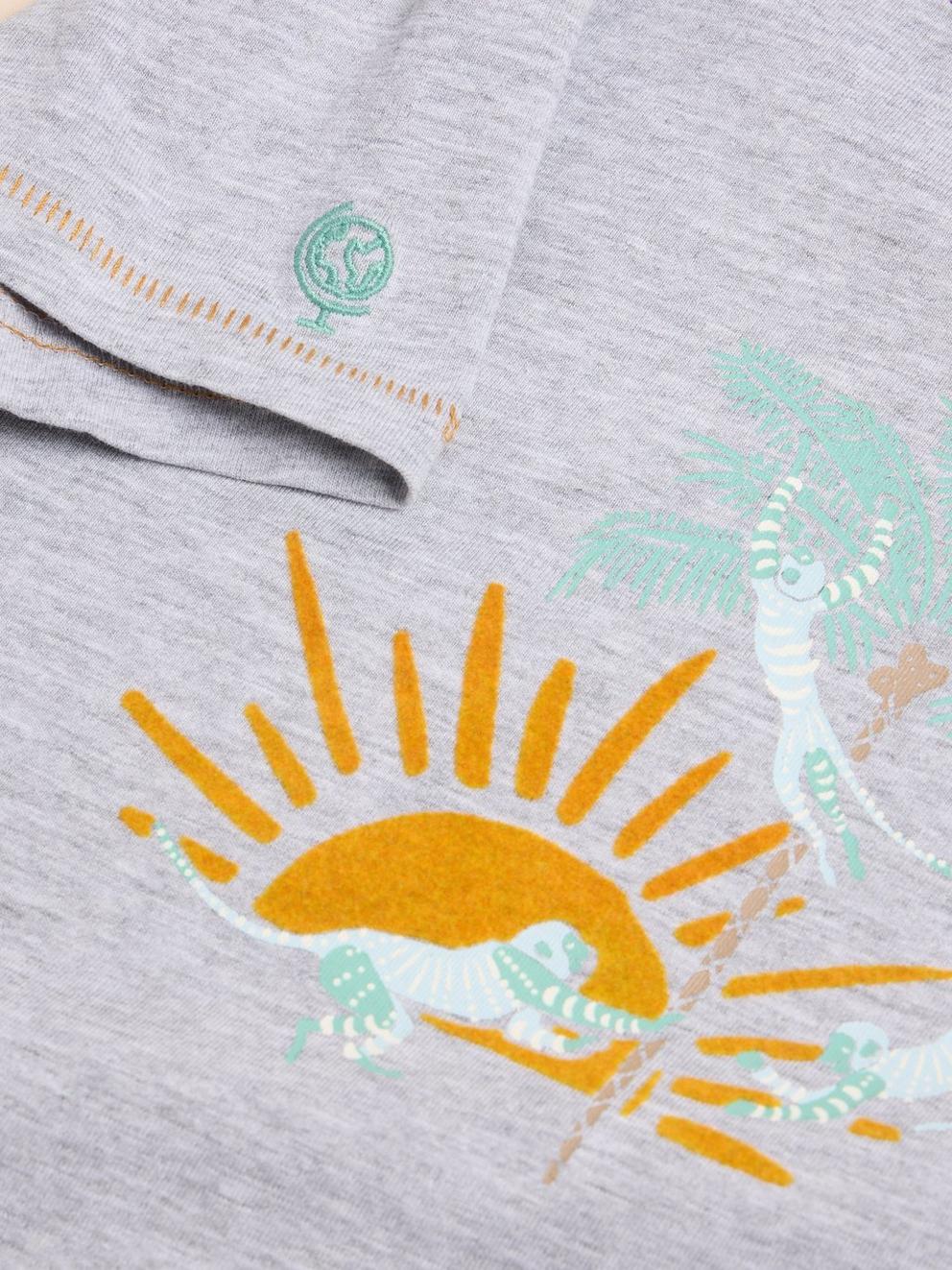 Cheeky Monkeys Graphic Tee in GREY MARL - FLAT DETAIL