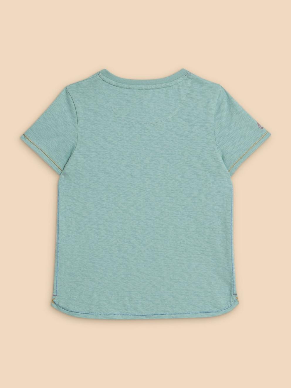 Graphic Escape Tee in MINT GREEN - FLAT BACK