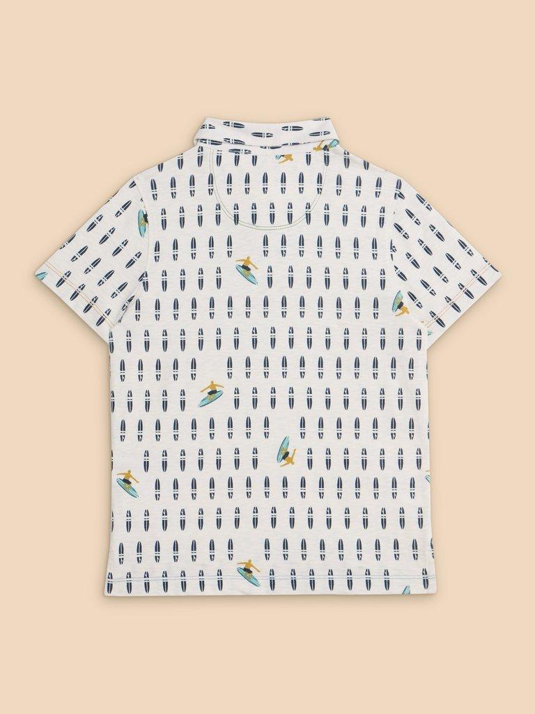 Boys Surfers Print Polo in IVORY MLT - FLAT BACK