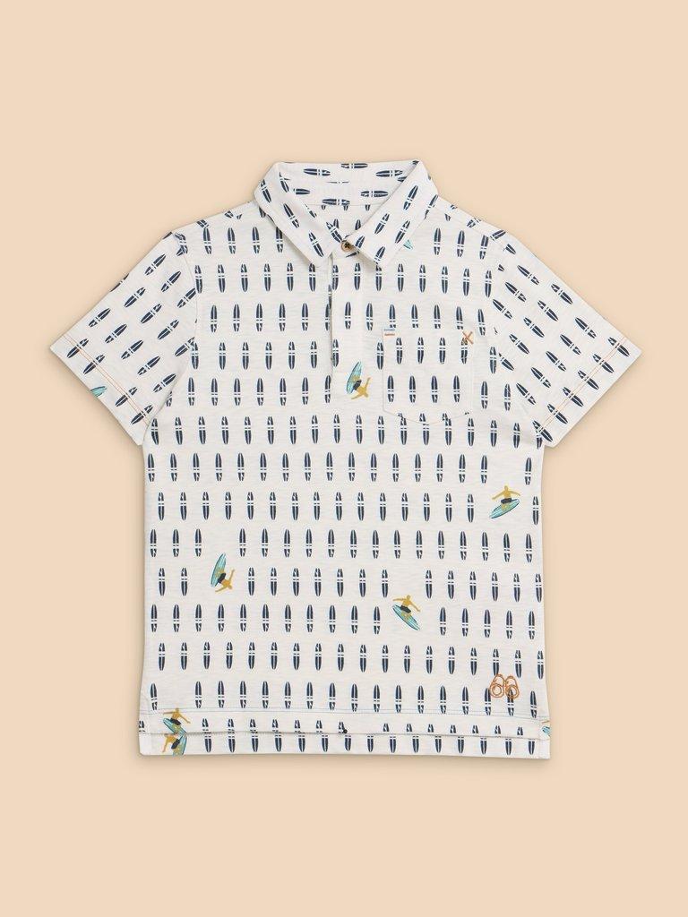Boys Surfers Print Polo in IVORY MLT - FLAT FRONT
