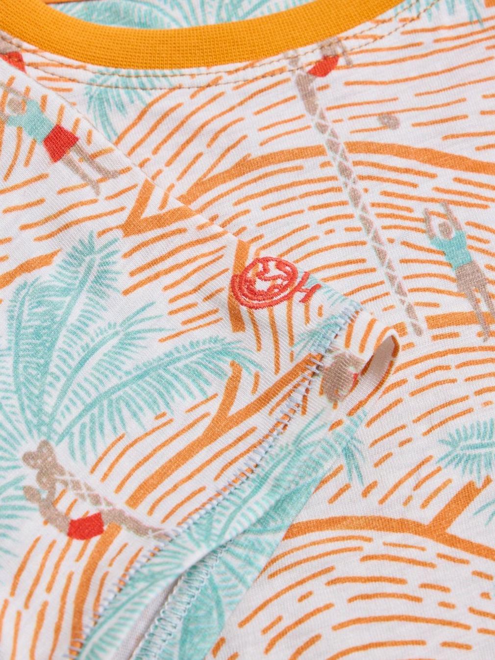 Palm Tree Printed SS Tee in ORANGE MLT - FLAT DETAIL