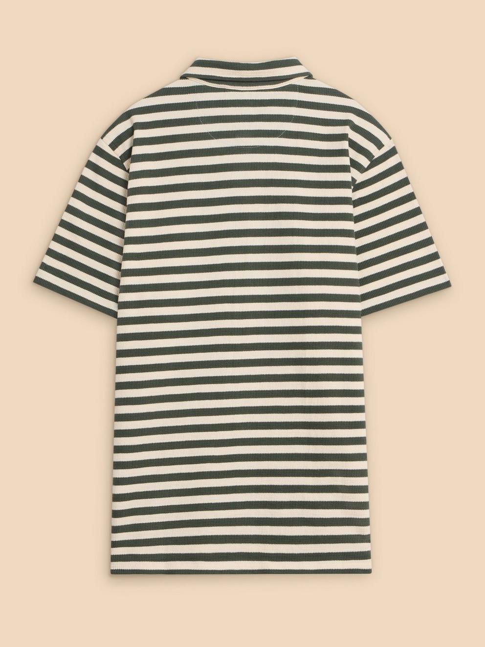 Striped Jersey Shirt in GREEN MLT - FLAT BACK