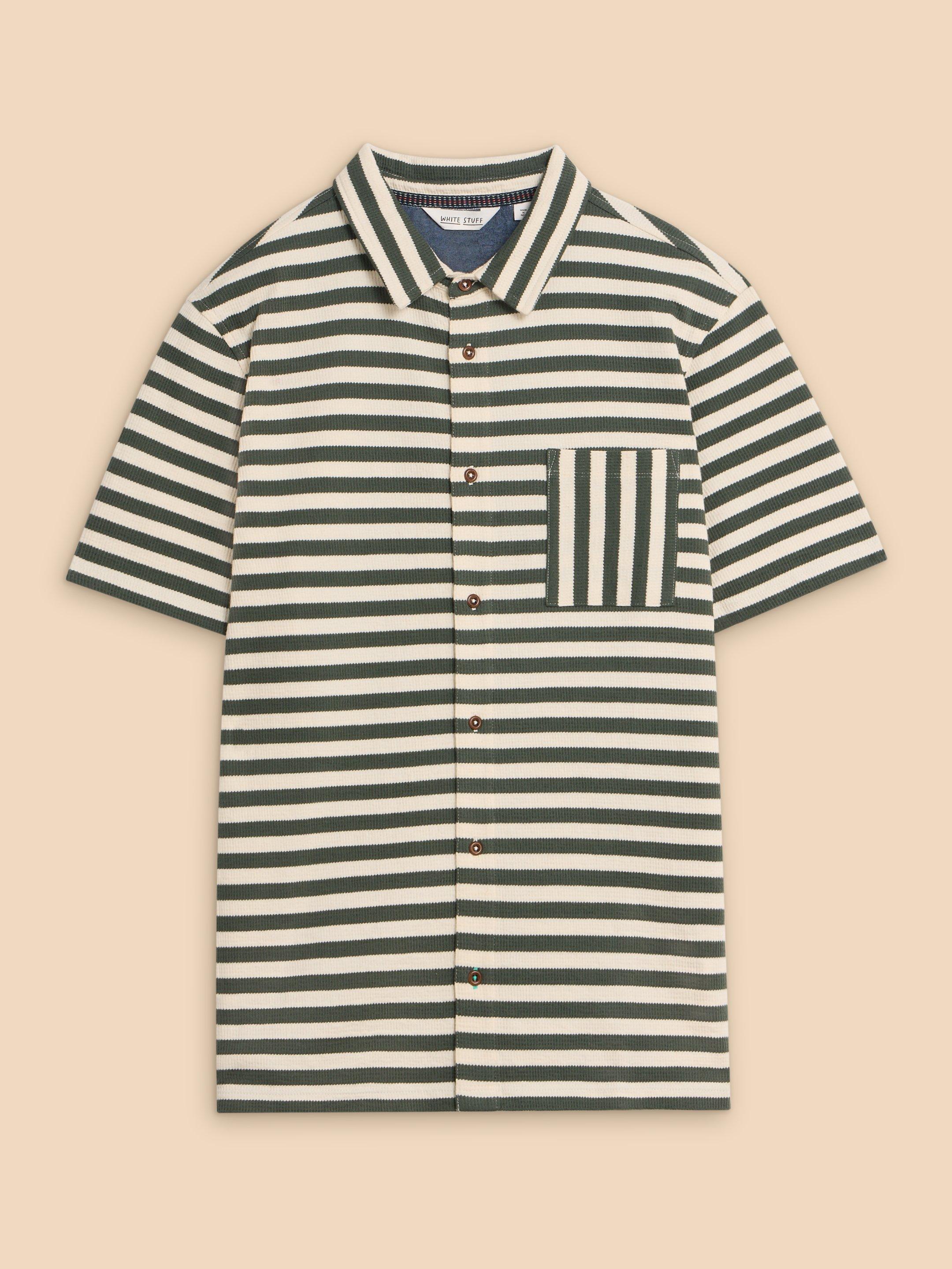 Striped Jersey Shirt in GREEN MLT - FLAT FRONT