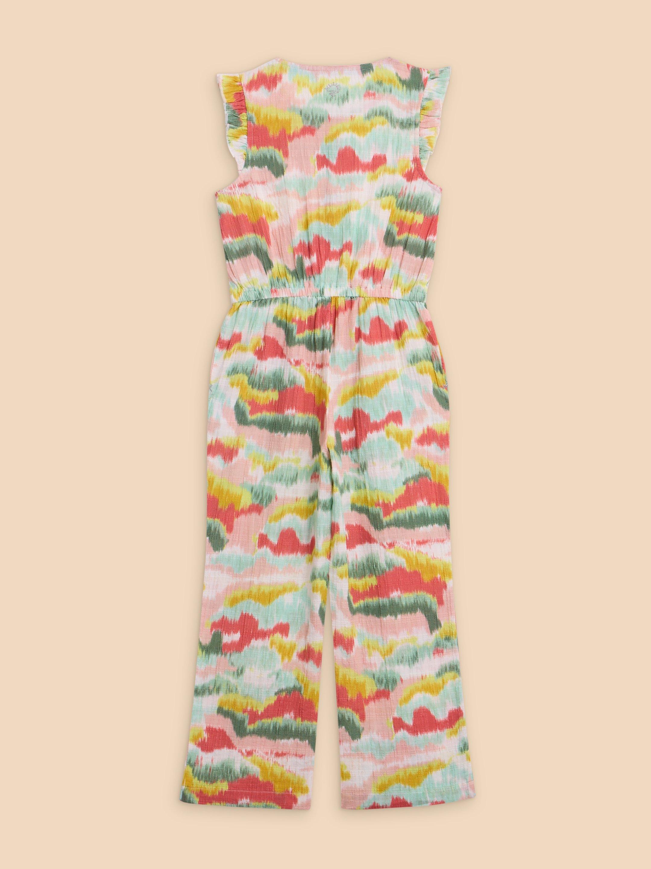 Tie Dye Printed Jumpsuit in PINK MLT - FLAT BACK