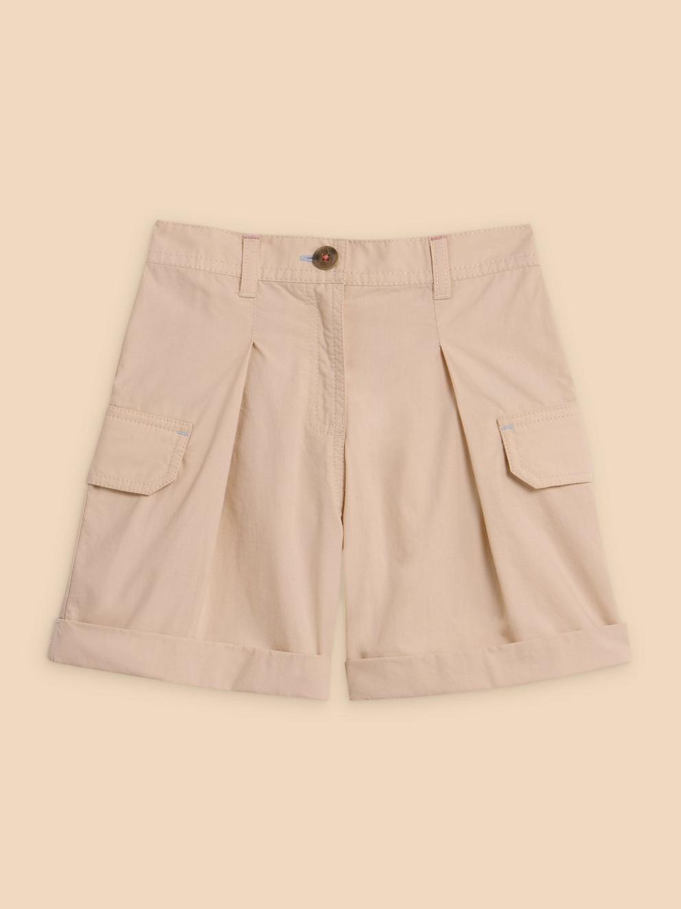 Colette Cargo Short in LGT NAT - FLAT FRONT