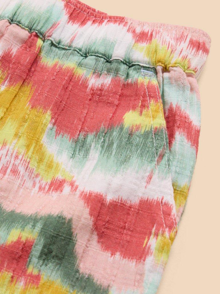 Tie Dye Printed Frill Short in PINK MLT - FLAT DETAIL