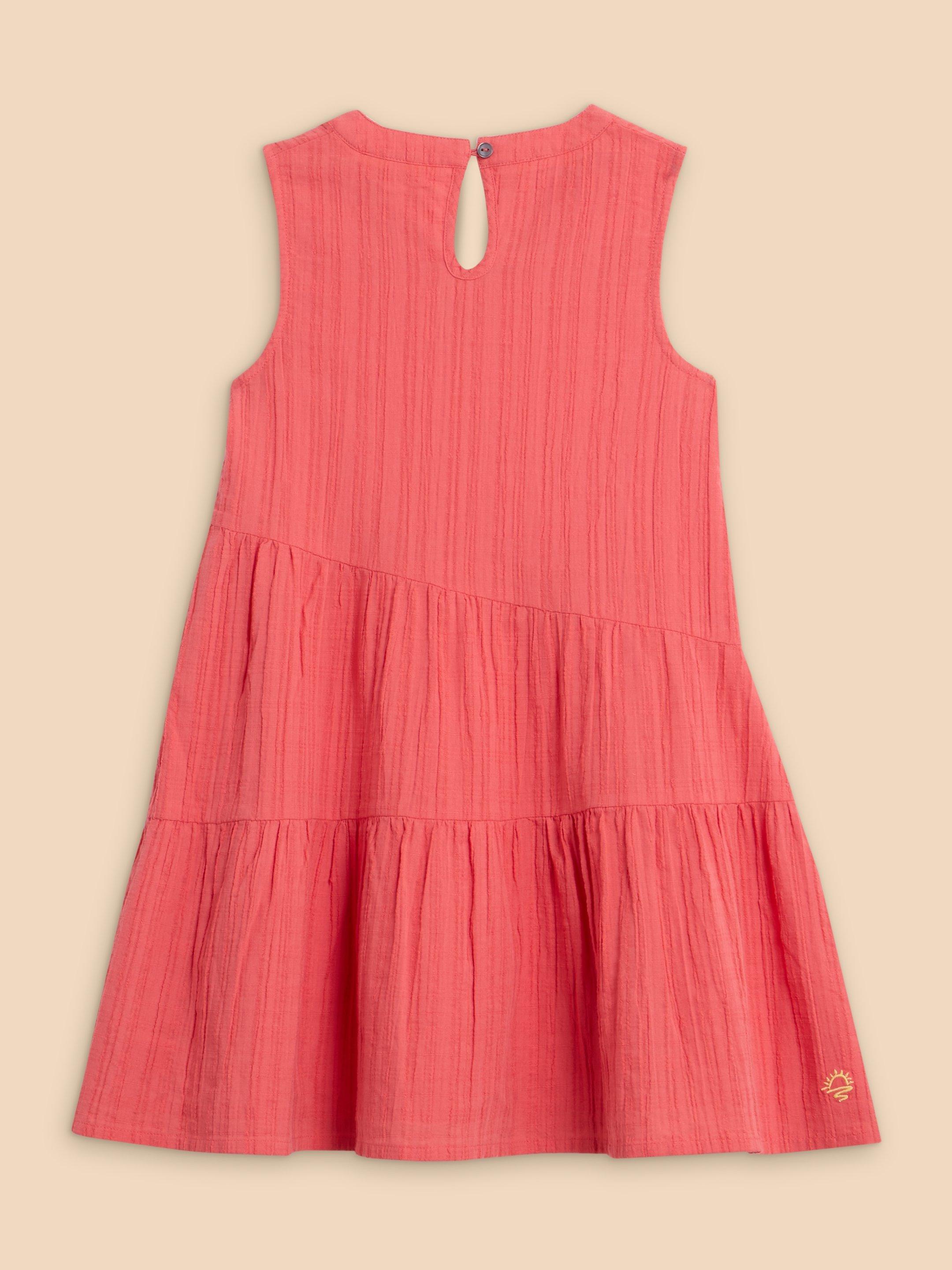 Coral Woven Dress in MID CORAL - FLAT BACK