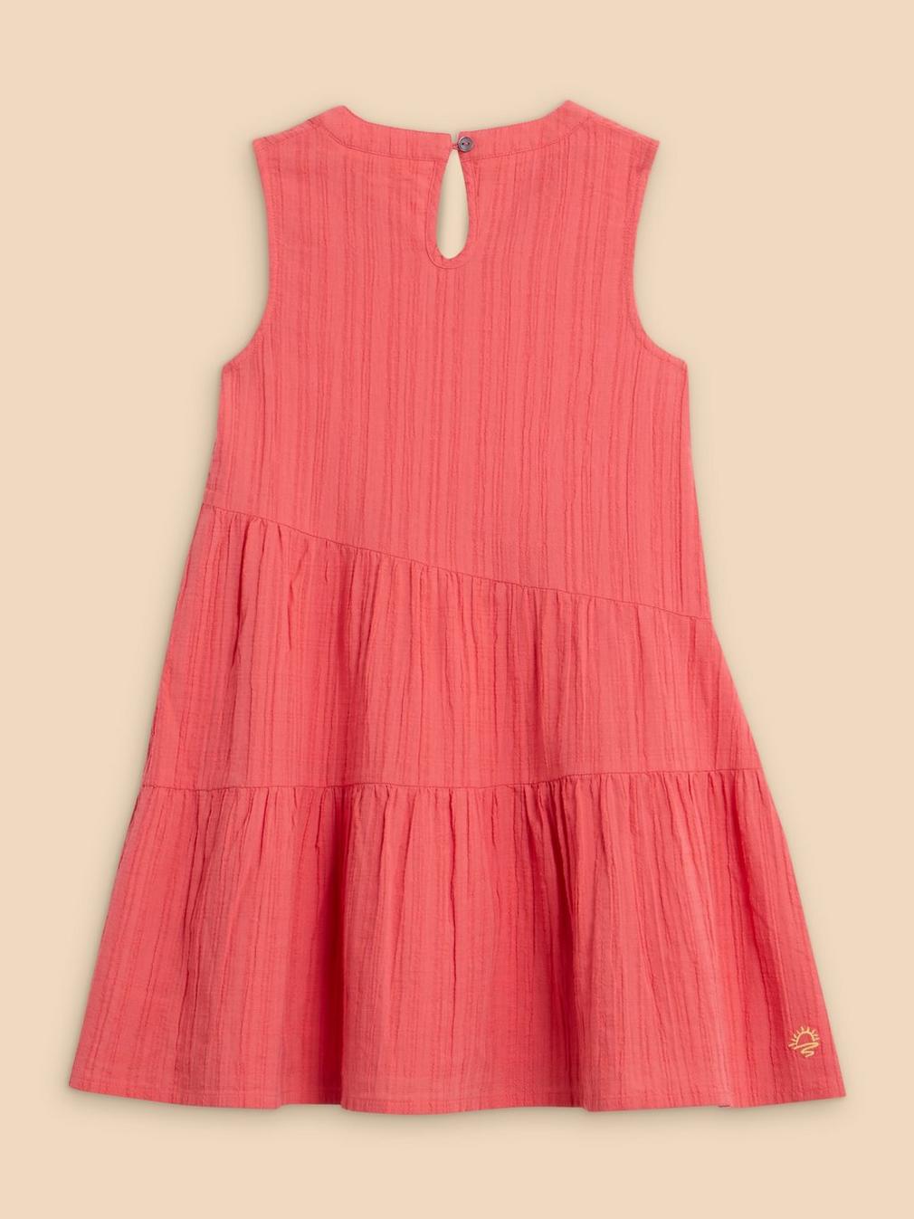 Coral Woven Dress in MID CORAL - FLAT BACK