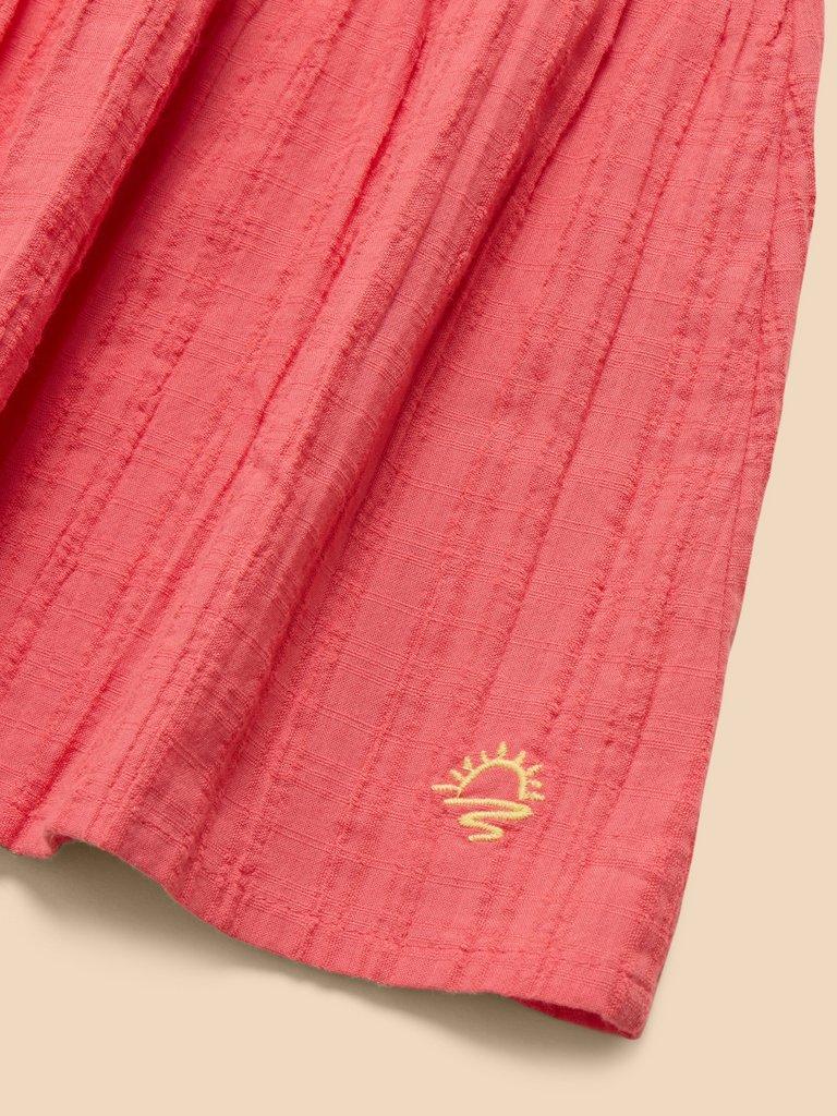 Coral Woven Dress in MID CORAL - FLAT DETAIL