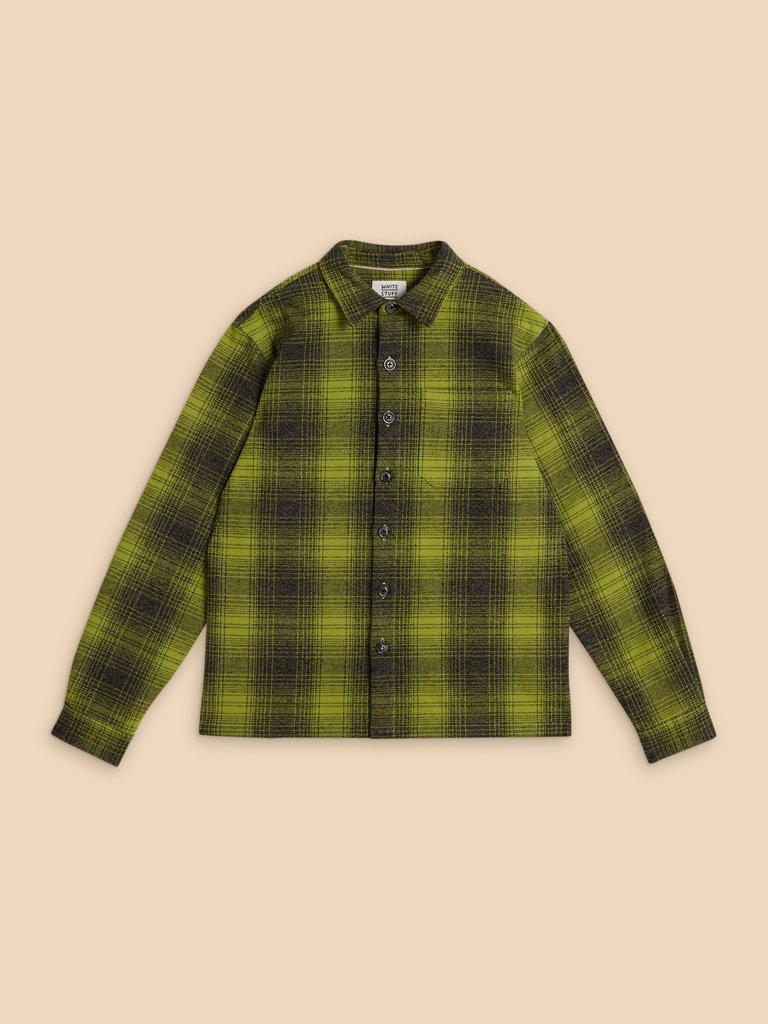 HIXTON CHECK OVERSHIRT in BRT GREEN - FLAT FRONT