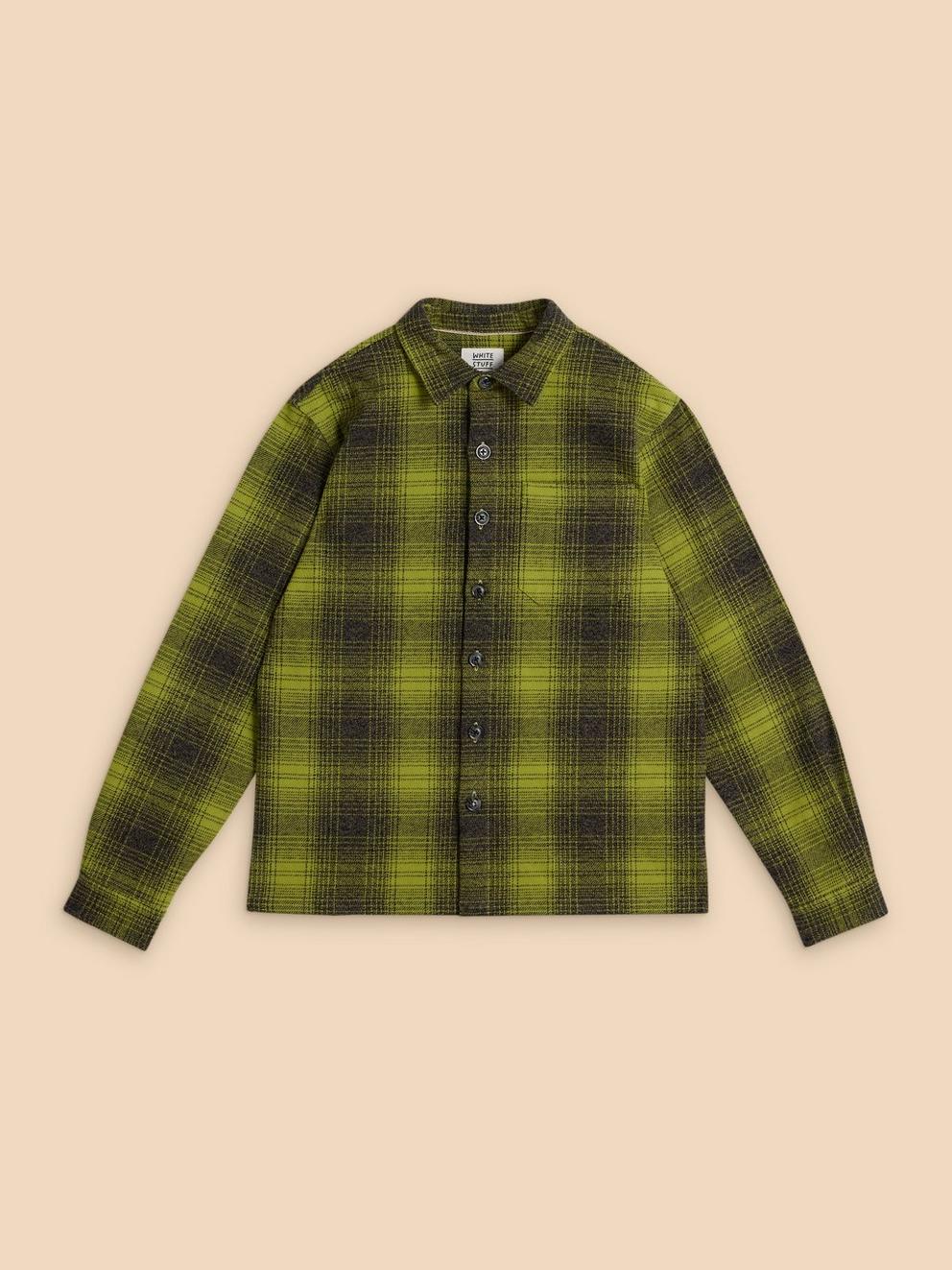 HIXTON CHECK OVERSHIRT in BRT GREEN - FLAT FRONT