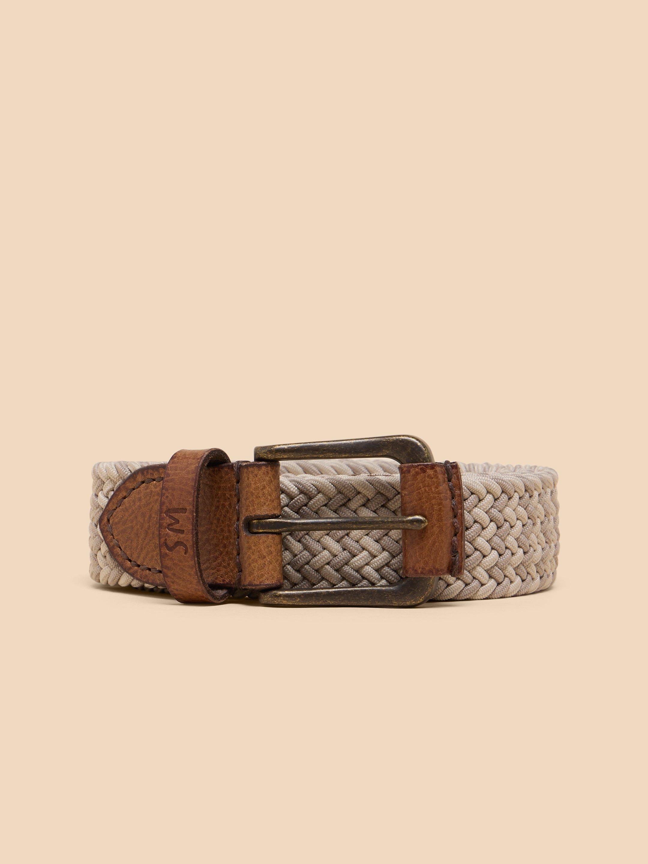 Woven Elasticated Belt in LGT NAT - LIFESTYLE