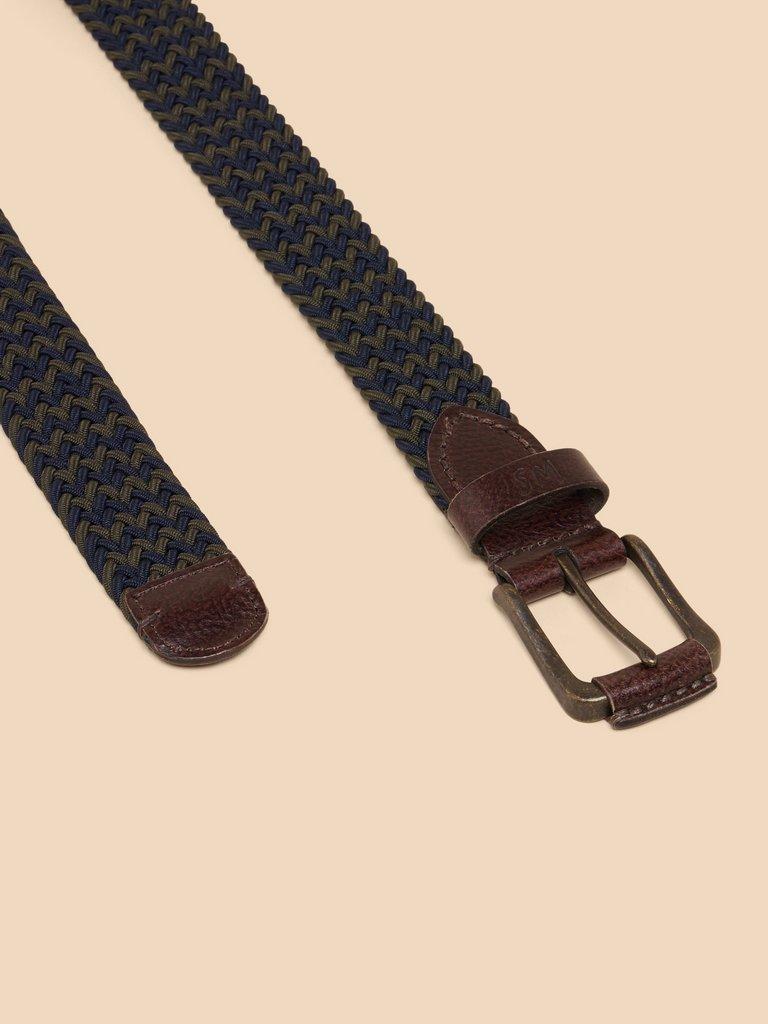 Woven Elasticated Belt in NAVY MULTI - MODEL DETAIL