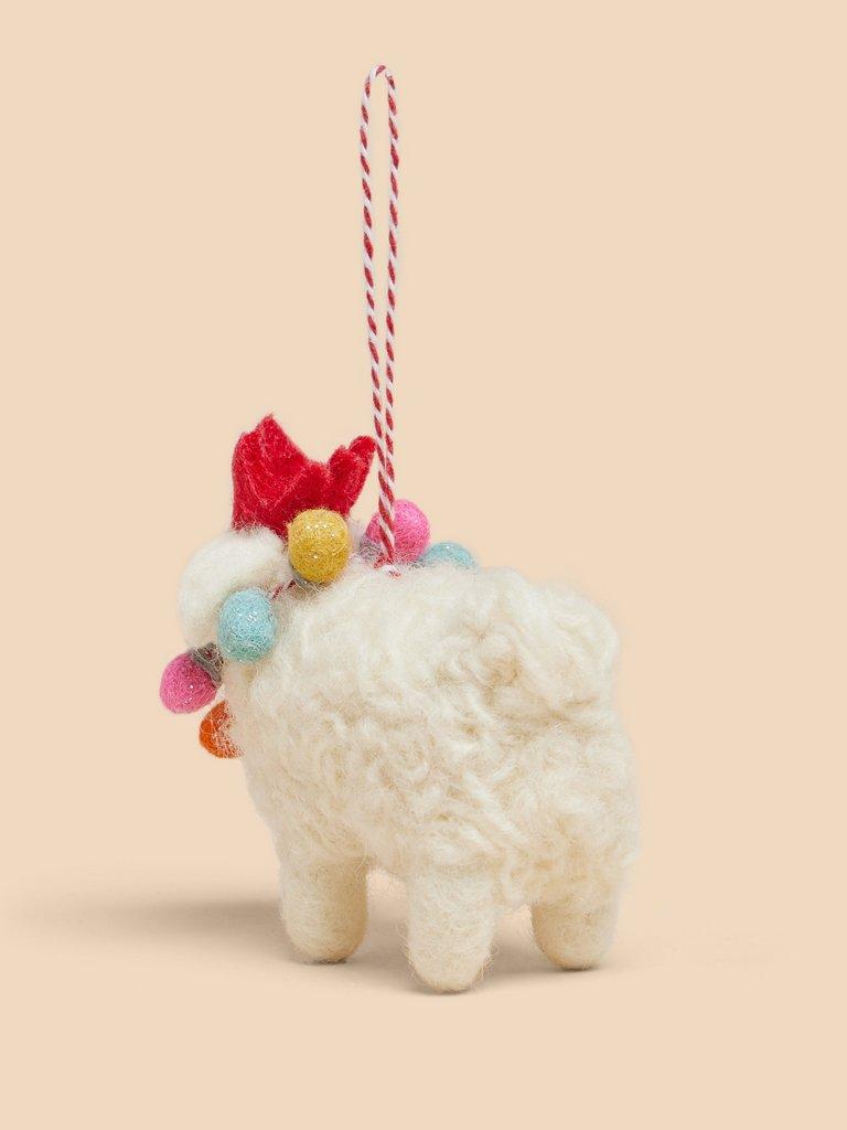Fairy Lights Sheep Hanging Dec in WHITE MLT - FLAT BACK