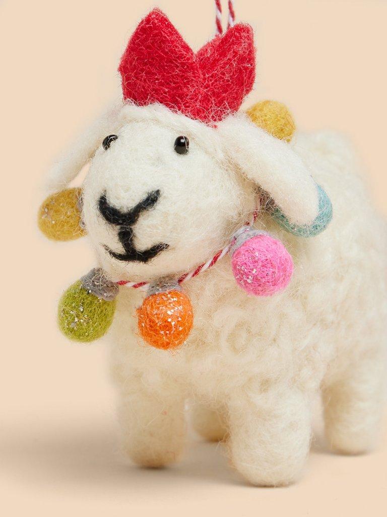 Fairy Lights Sheep Hanging Dec in WHITE MLT - FLAT DETAIL