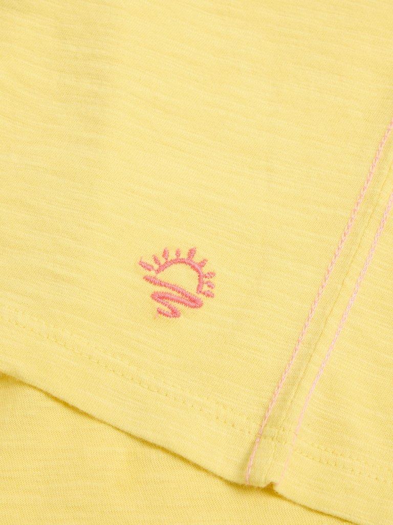 Broderie Top in BRT YELLOW - FLAT DETAIL