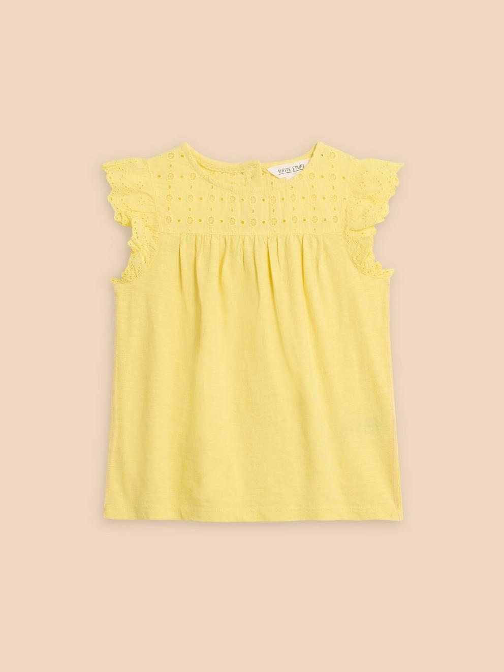 Broderie Top in BRT YELLOW - FLAT FRONT