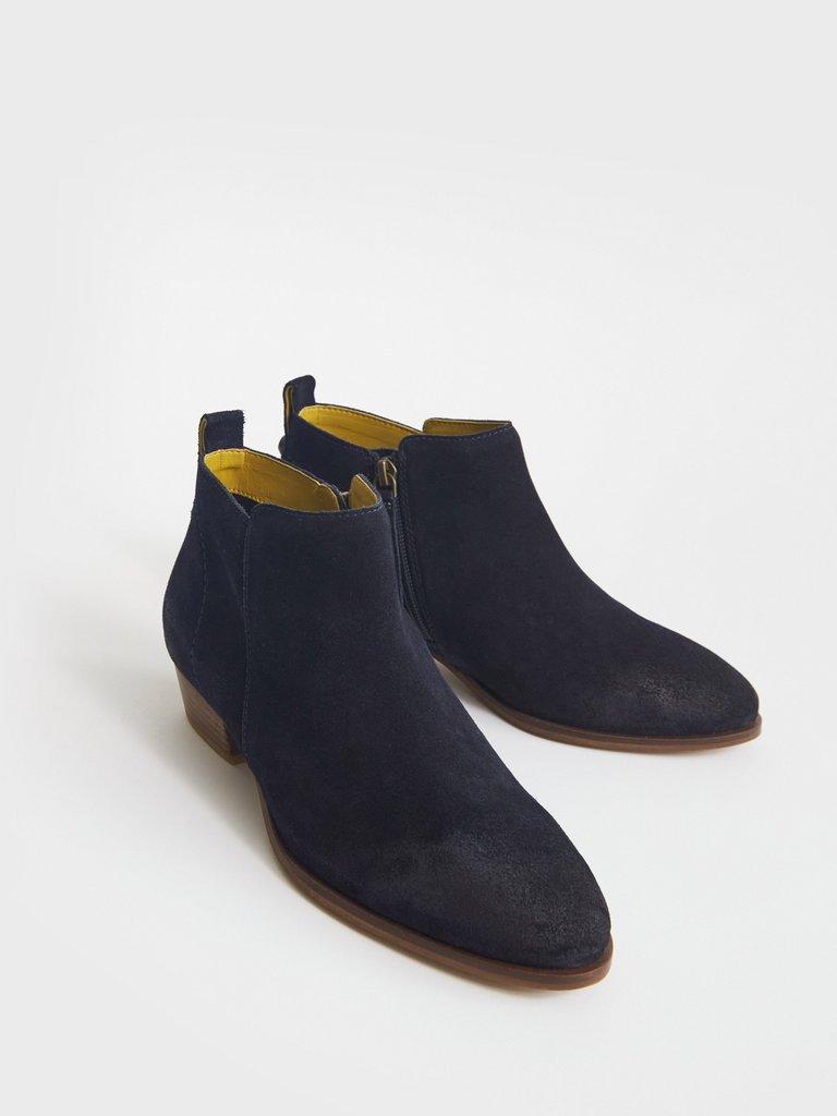 Willow Ankle Boot Suede in DARK NAVY - FLAT FRONT