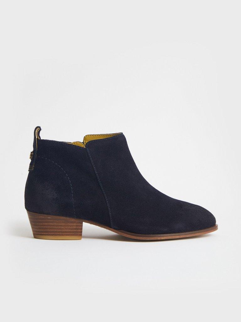 Willow Ankle Boot Suede in DARK NAVY - MODEL FRONT