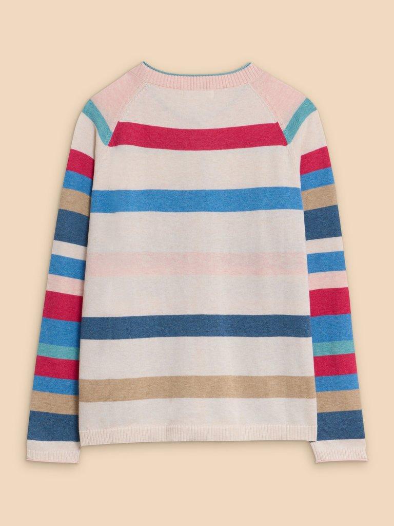 LULU STRIPED CARDI in PINK MULTI | White Stuff