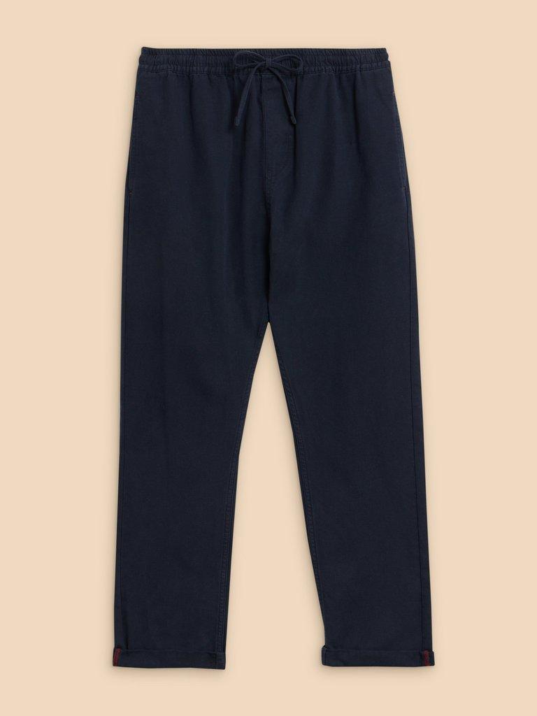 Palmer Drawstring Chino in DARK NAVY - FLAT FRONT