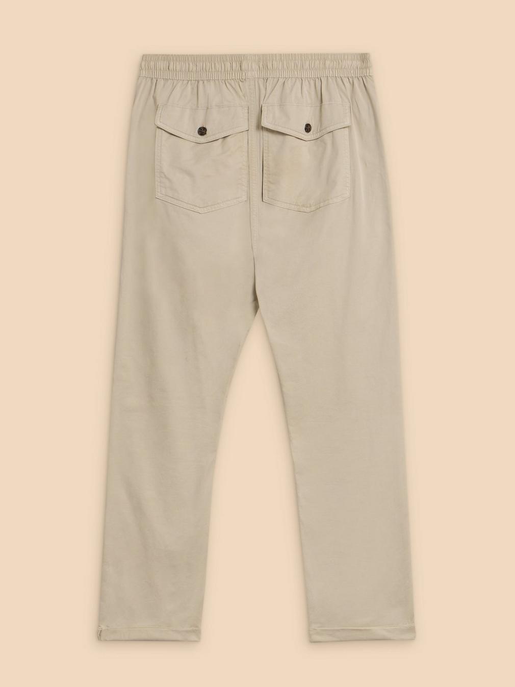 Palmer Drawstring Chino in LGT NAT - FLAT BACK