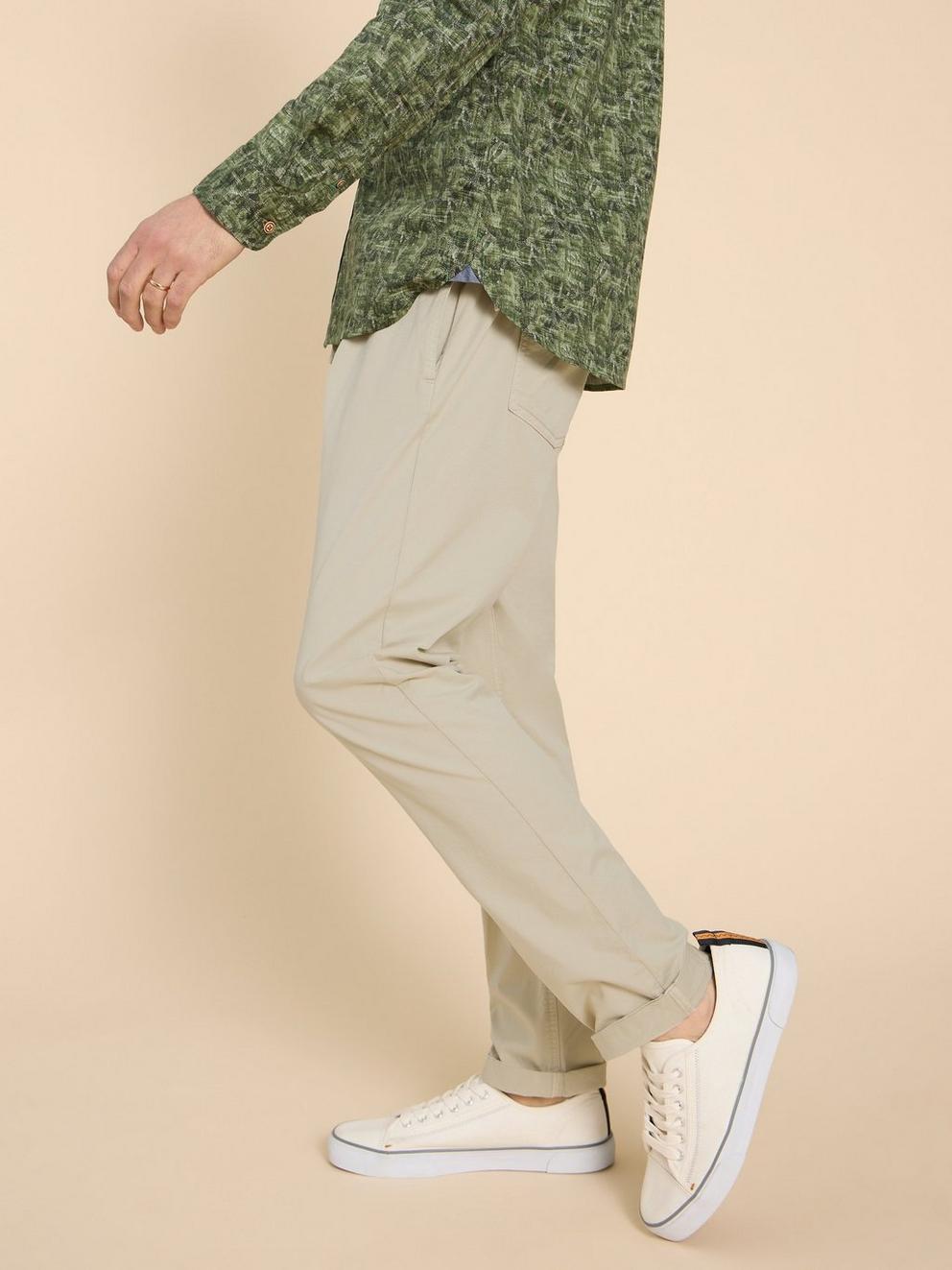 Palmer Drawstring Chino in LGT NAT - LIFESTYLE