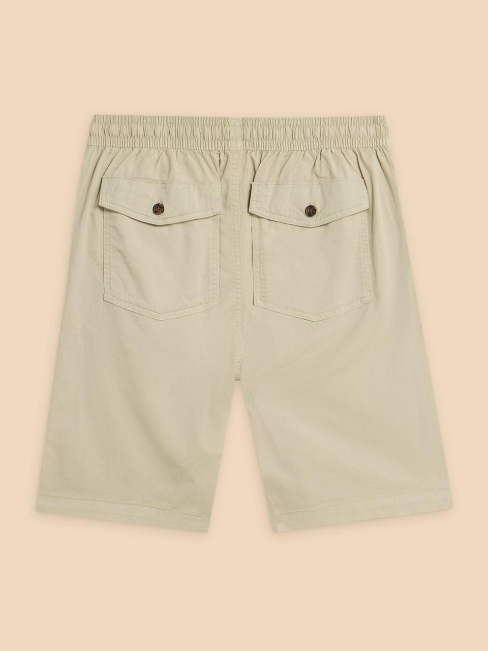 Palmer Drawstring Short in LGT NAT - FLAT BACK