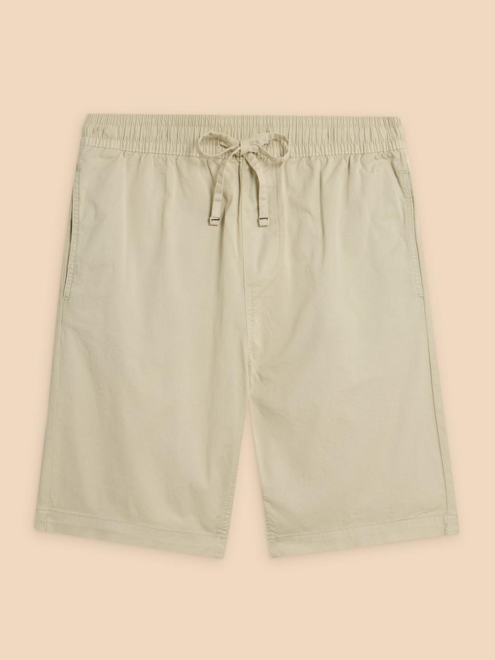 Palmer Drawstring Short in LGT NAT - FLAT FRONT