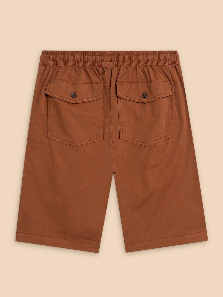 Palmer Drawstring Short in MID BROWN - FLAT BACK