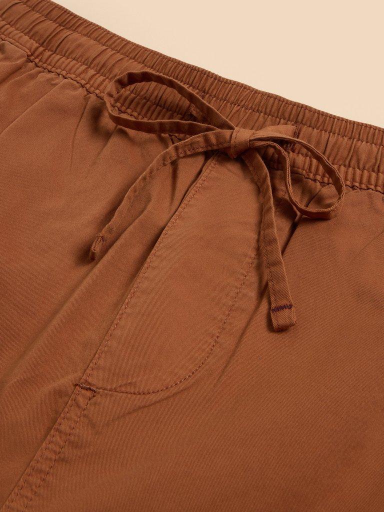 Palmer Drawstring Short in MID BROWN - FLAT DETAIL