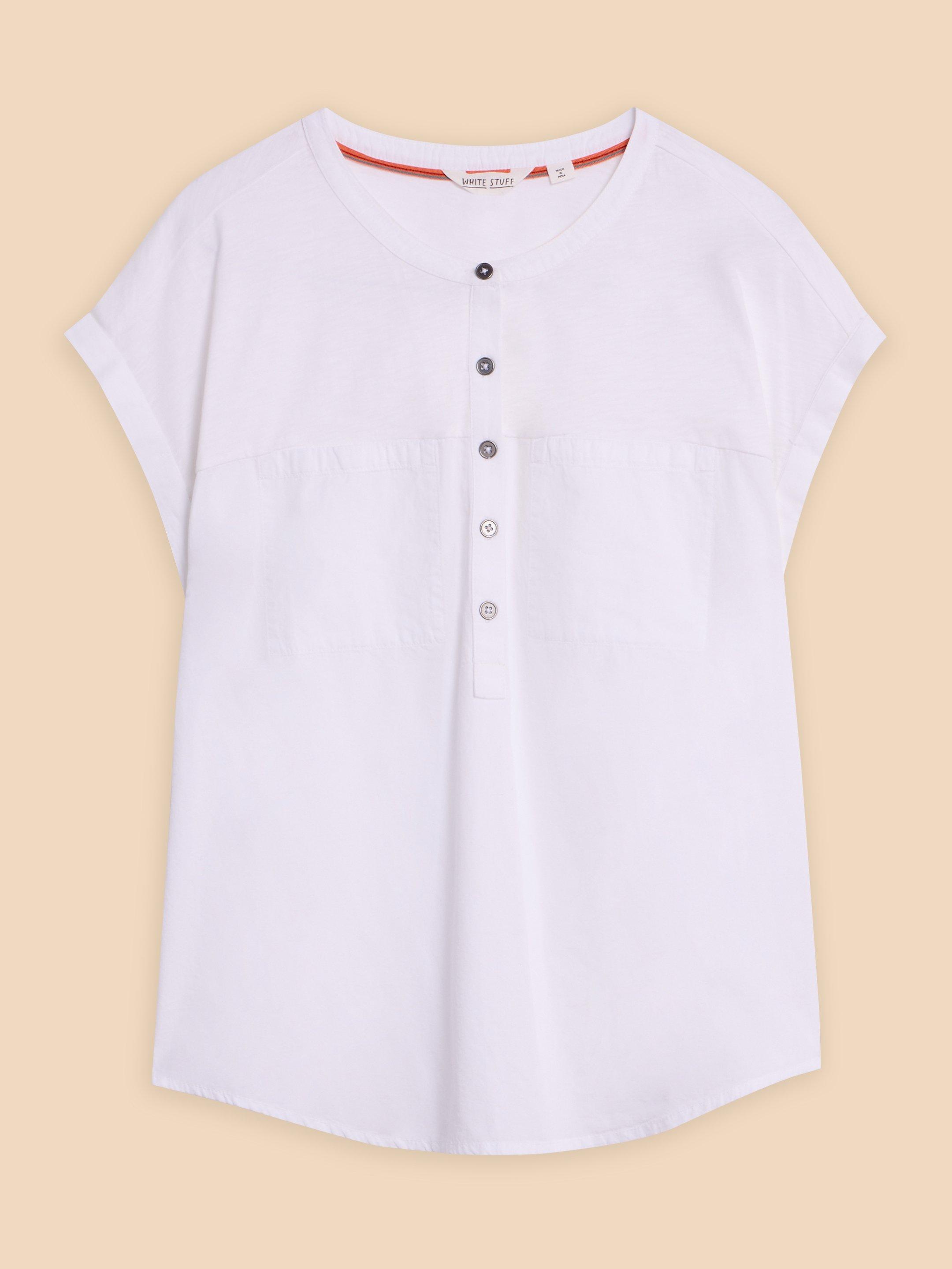BETH JERSEY SHIRT in BRIL WHITE - FLAT FRONT