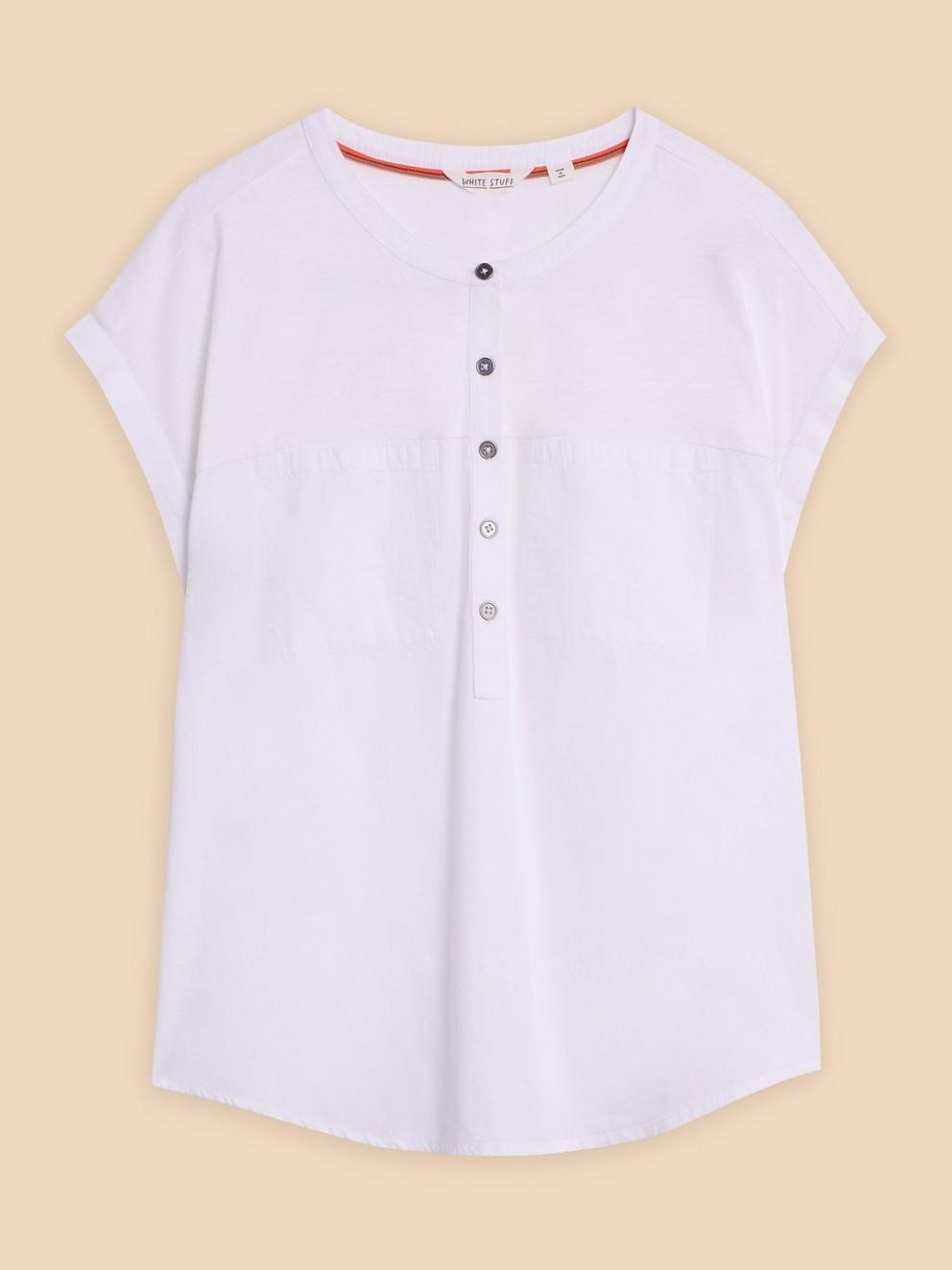 BETH JERSEY SHIRT in BRIL WHITE - FLAT FRONT