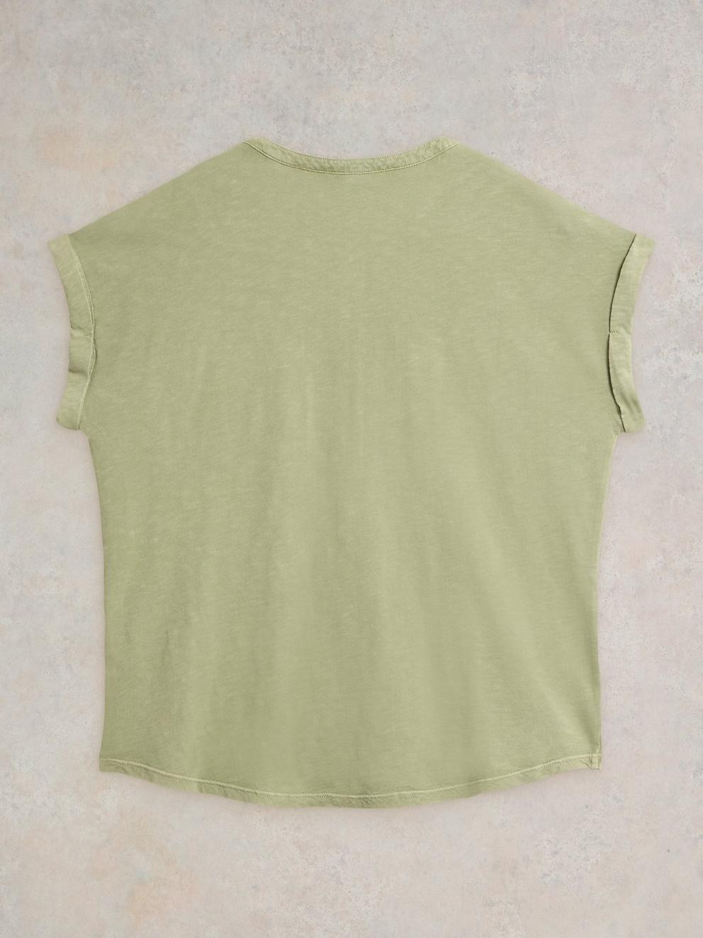 BETH JERSEY SHIRT in DUS GREEN - FLAT BACK