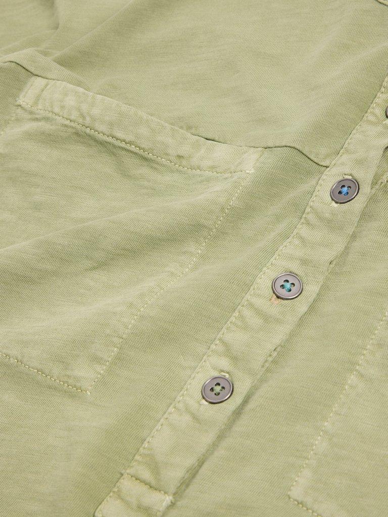 BETH JERSEY SHIRT in DUS GREEN - FLAT DETAIL