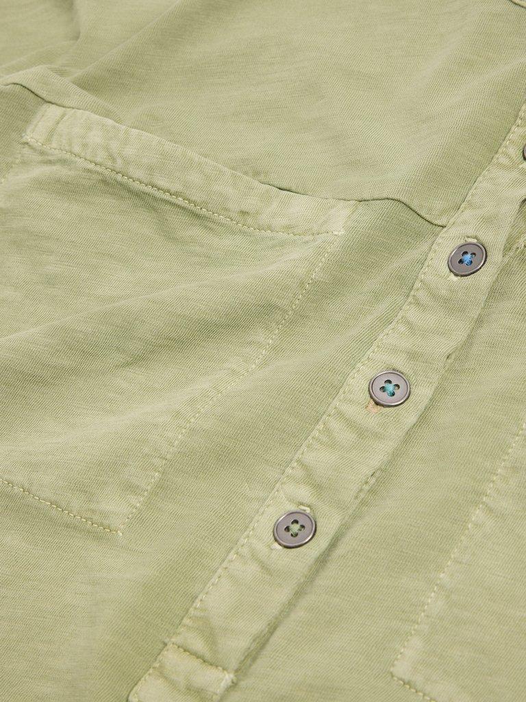 BETH JERSEY SHIRT in DUS GREEN - FLAT DETAIL