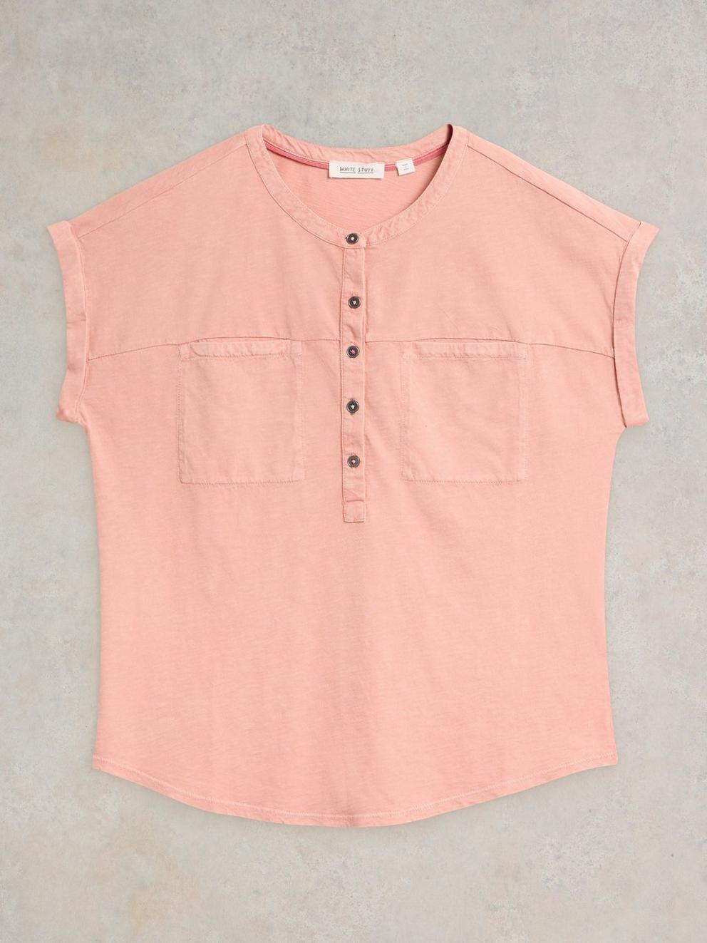 BETH JERSEY SHIRT in DUS PINK - FLAT FRONT