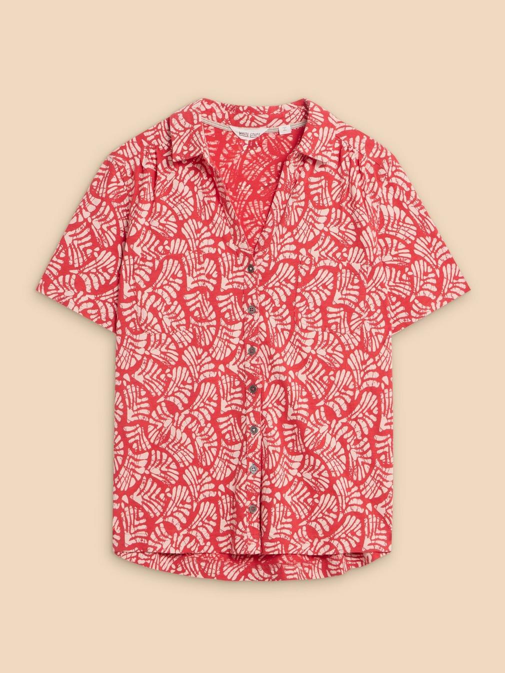 PENNY POCKET SHORT SLEEVE SHIRT in RED PR - FLAT FRONT