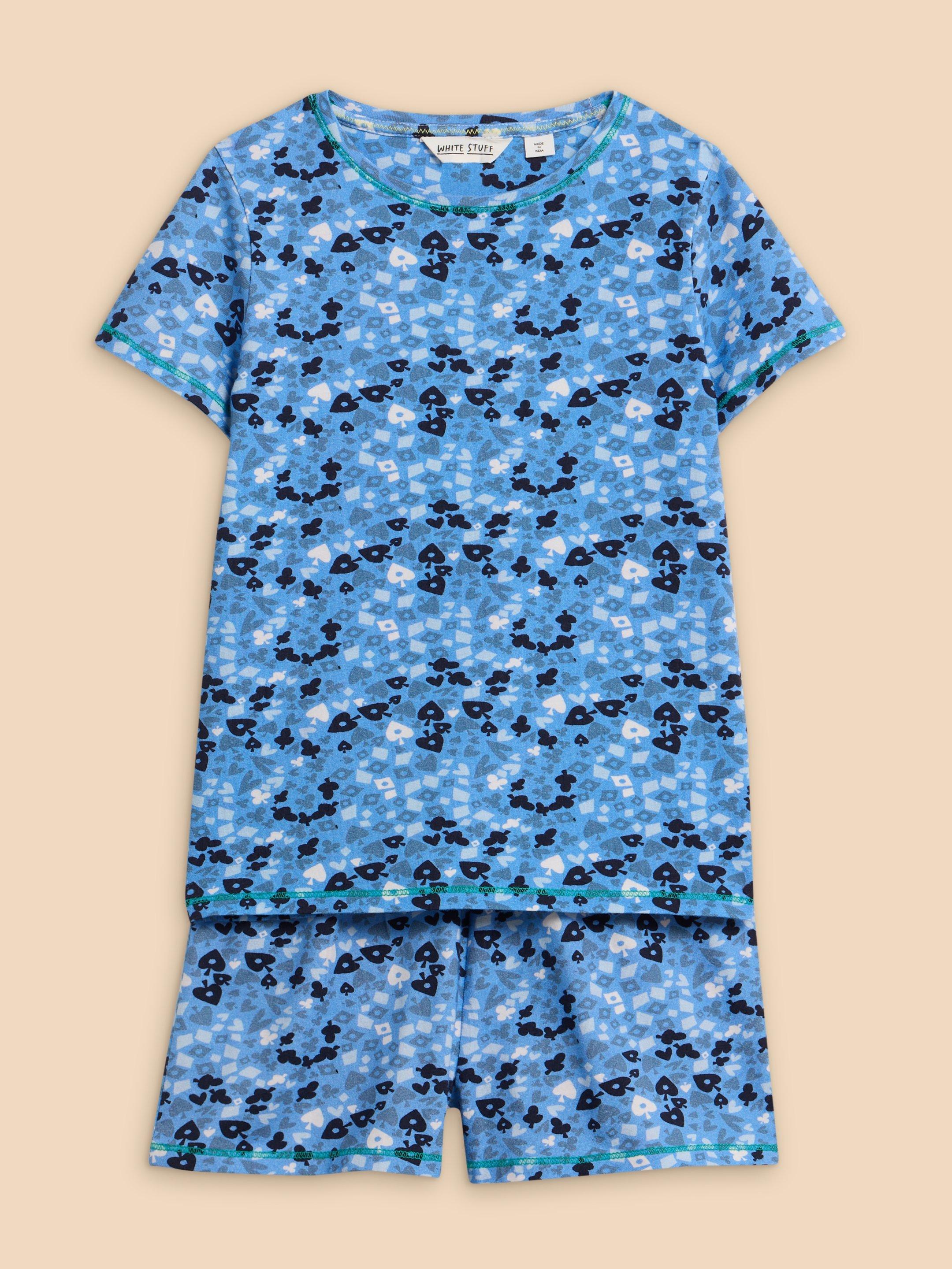 Camo short PJ Set in BLUE MULTI White Stuff