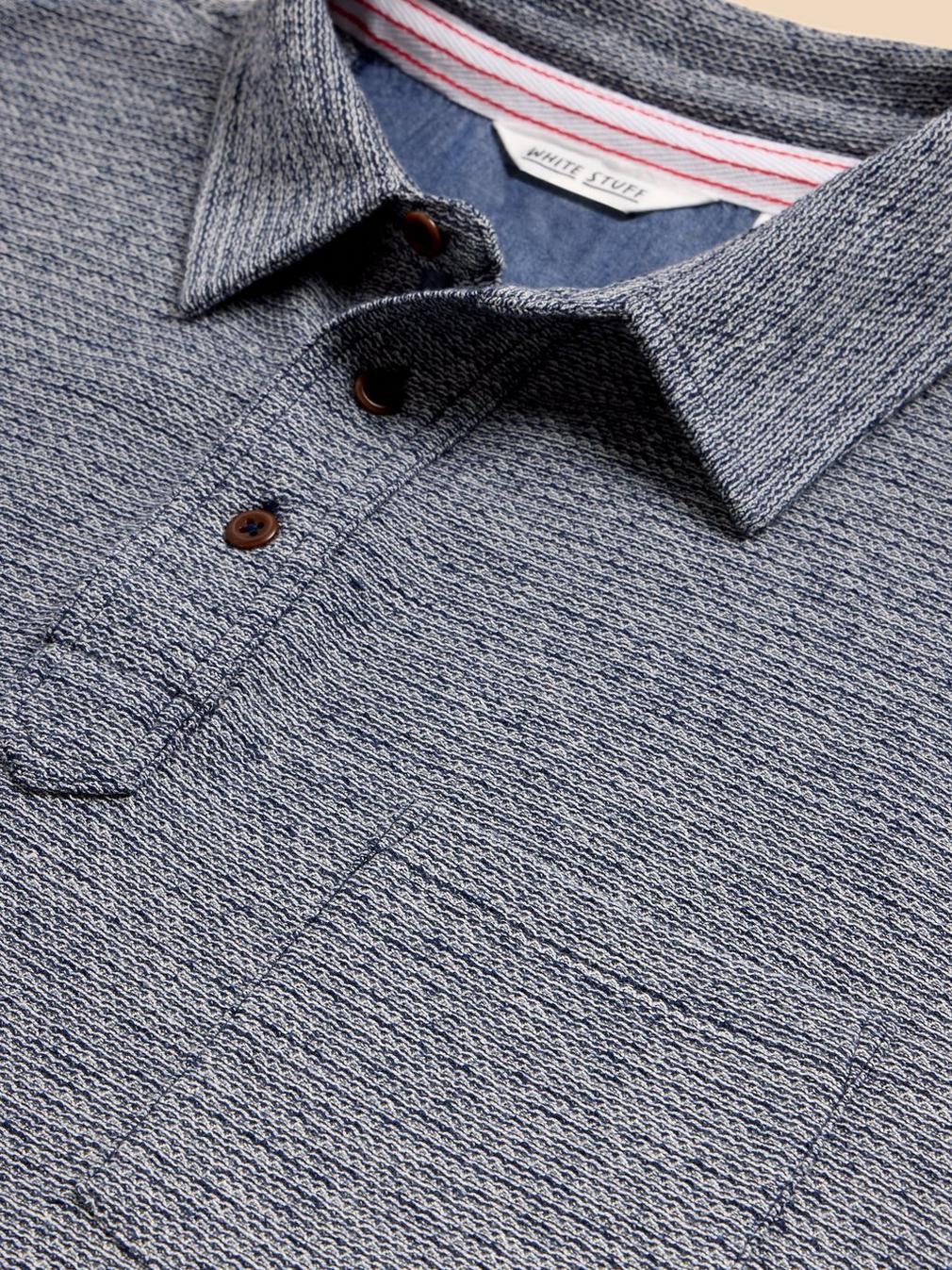 Twisted Texture Polo in NAVY MULTI - FLAT DETAIL