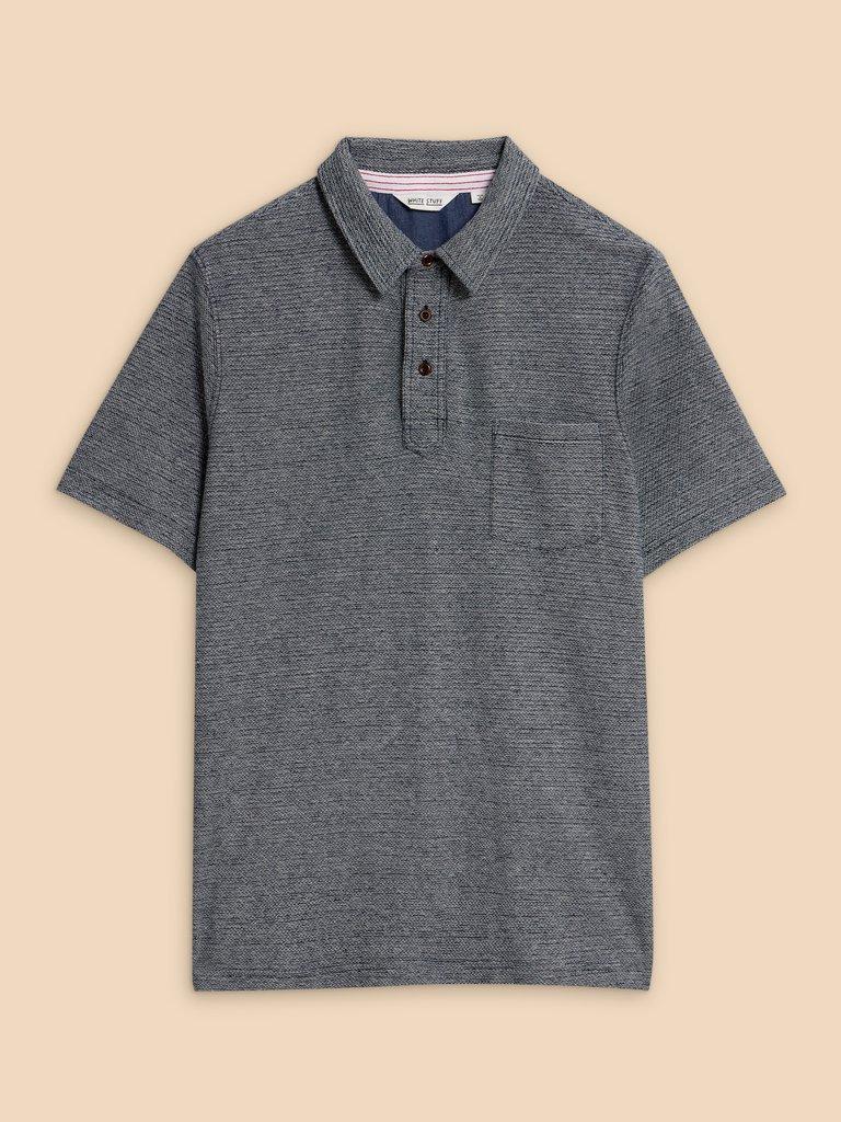 Twisted Texture Polo in NAVY MULTI - FLAT FRONT