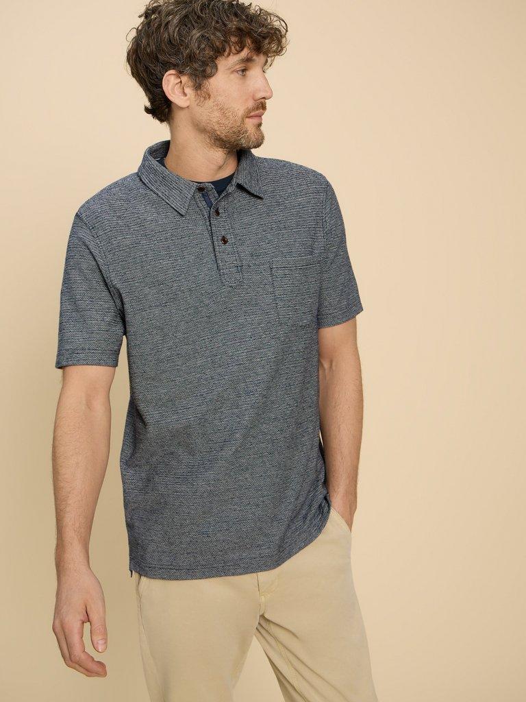 Twisted Texture Polo in NAVY MULTI - LIFESTYLE