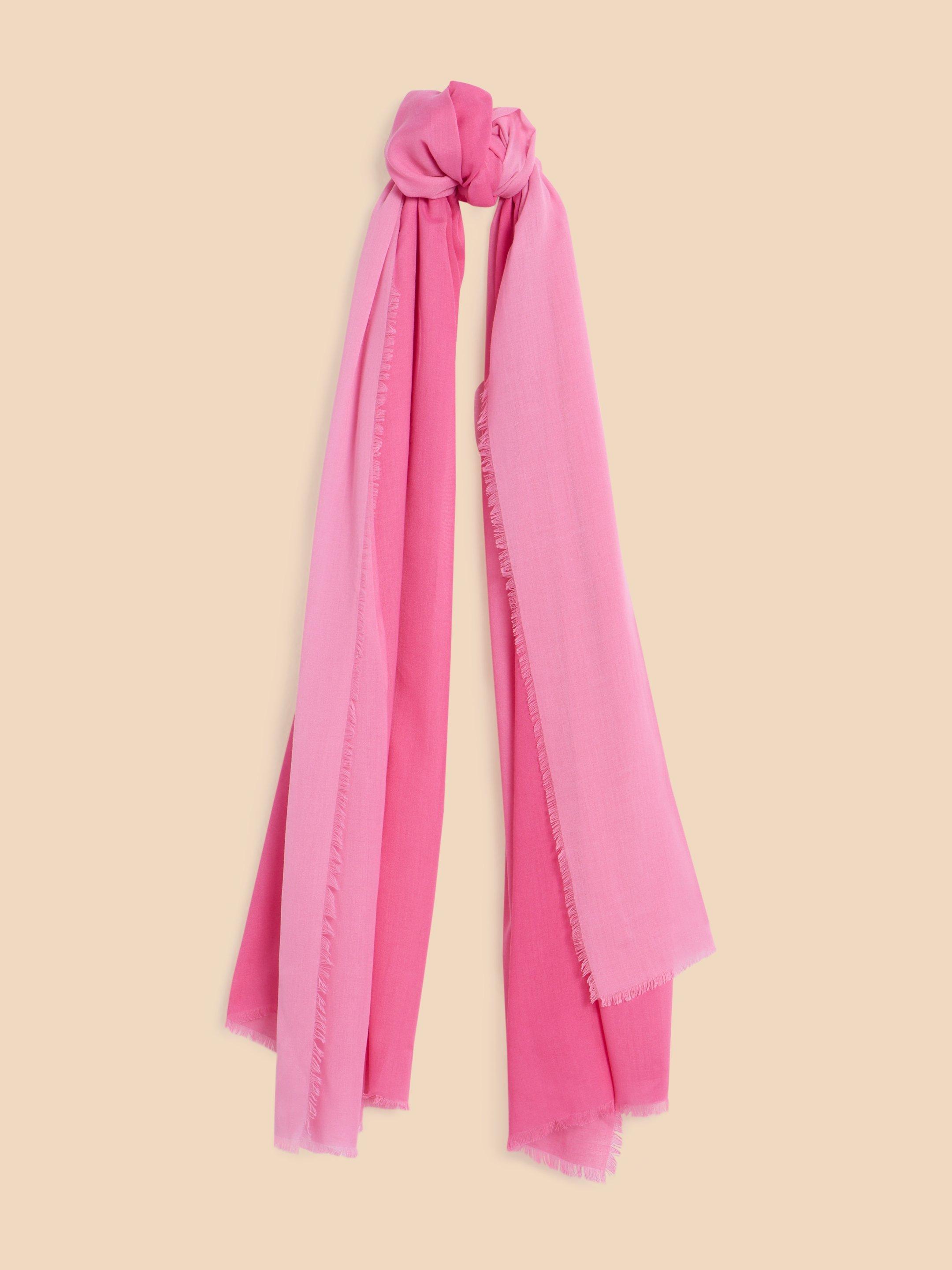 Penny Oversized Plain Scarf in BRT PINK - FLAT FRONT