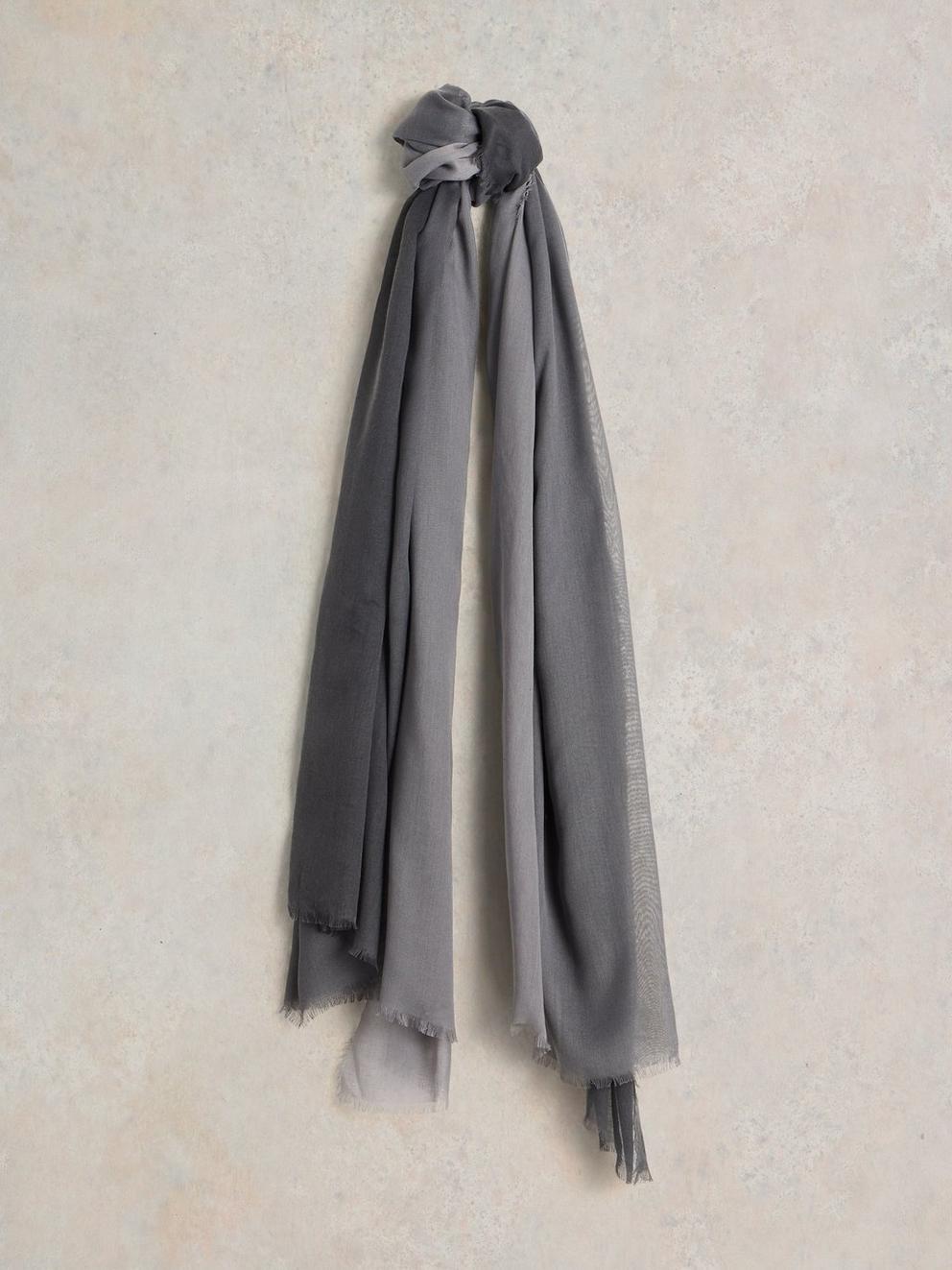 Penny Oversized Plain Scarf in CHARC GREY - FLAT FRONT