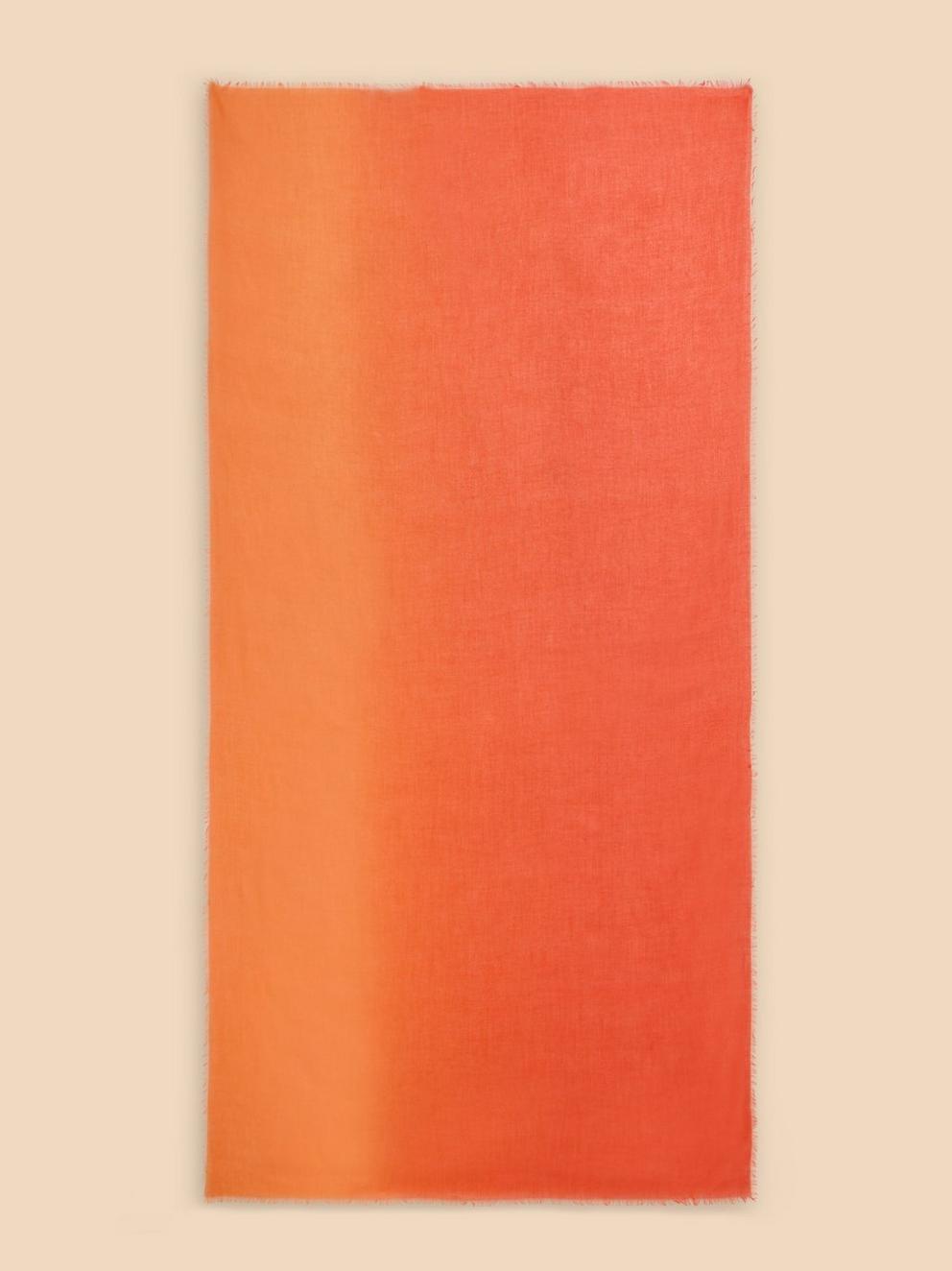 Penny Oversized Plain Scarf in MID ORANGE - FLAT BACK