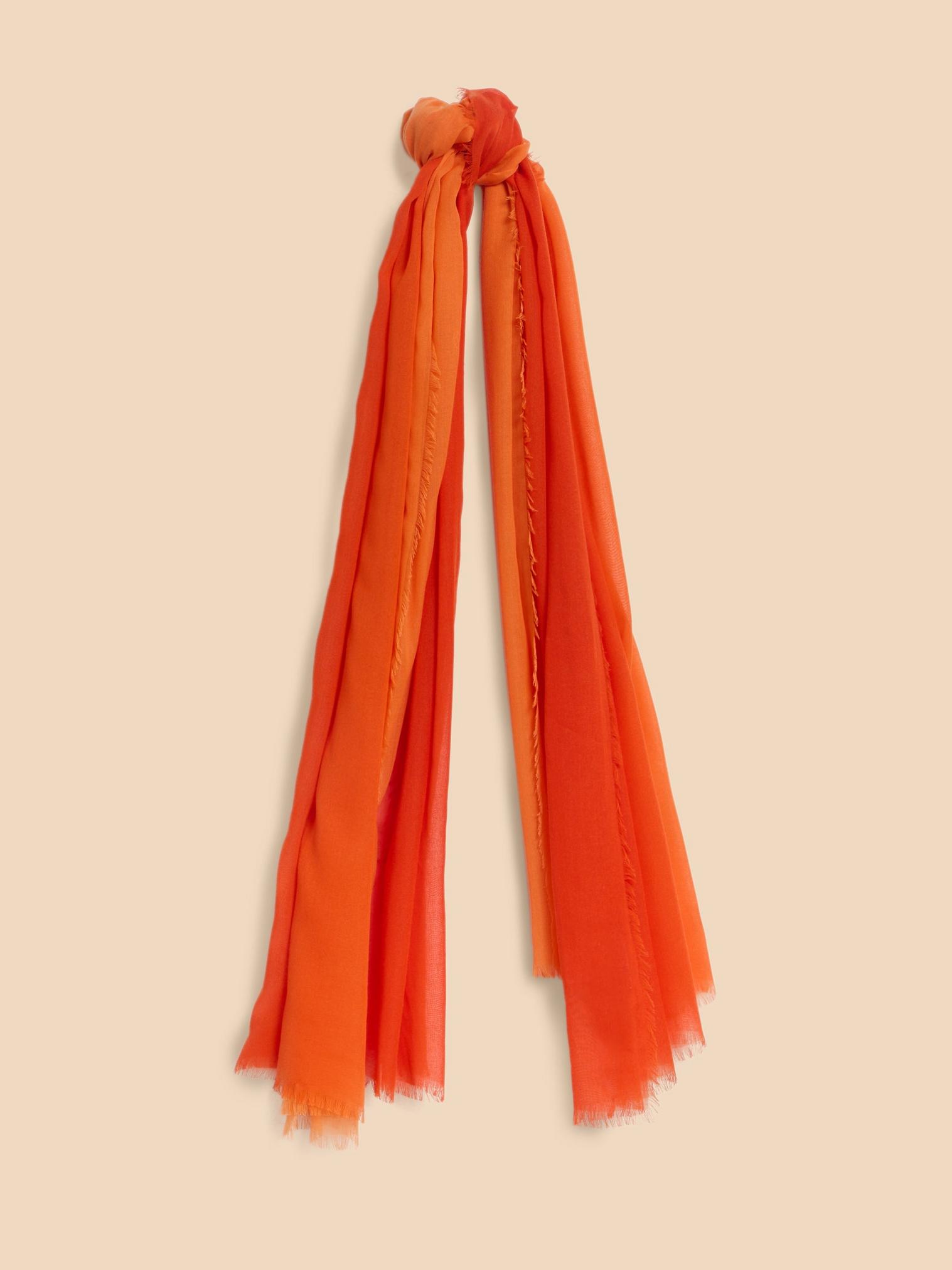 Penny Oversized Plain Scarf in MID ORANGE - FLAT FRONT