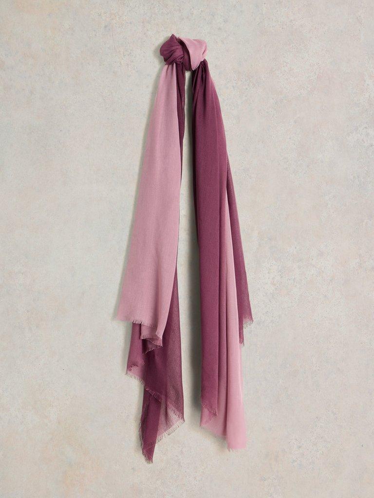 Penny Oversized Plain Scarf in MID PLUM - FLAT FRONT